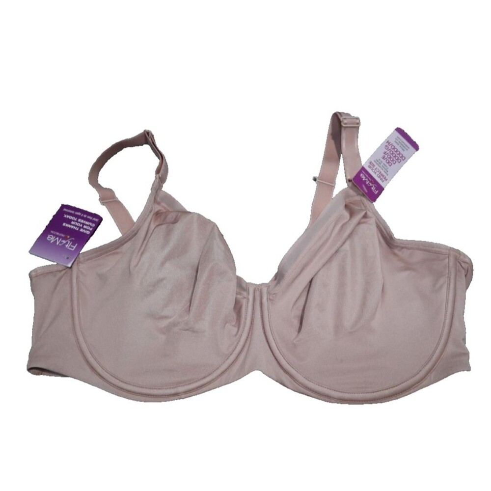 Fit for Me Fruit of the Loom Unlined Underwire Bra Pink 36DDD/F Full Coverage NW